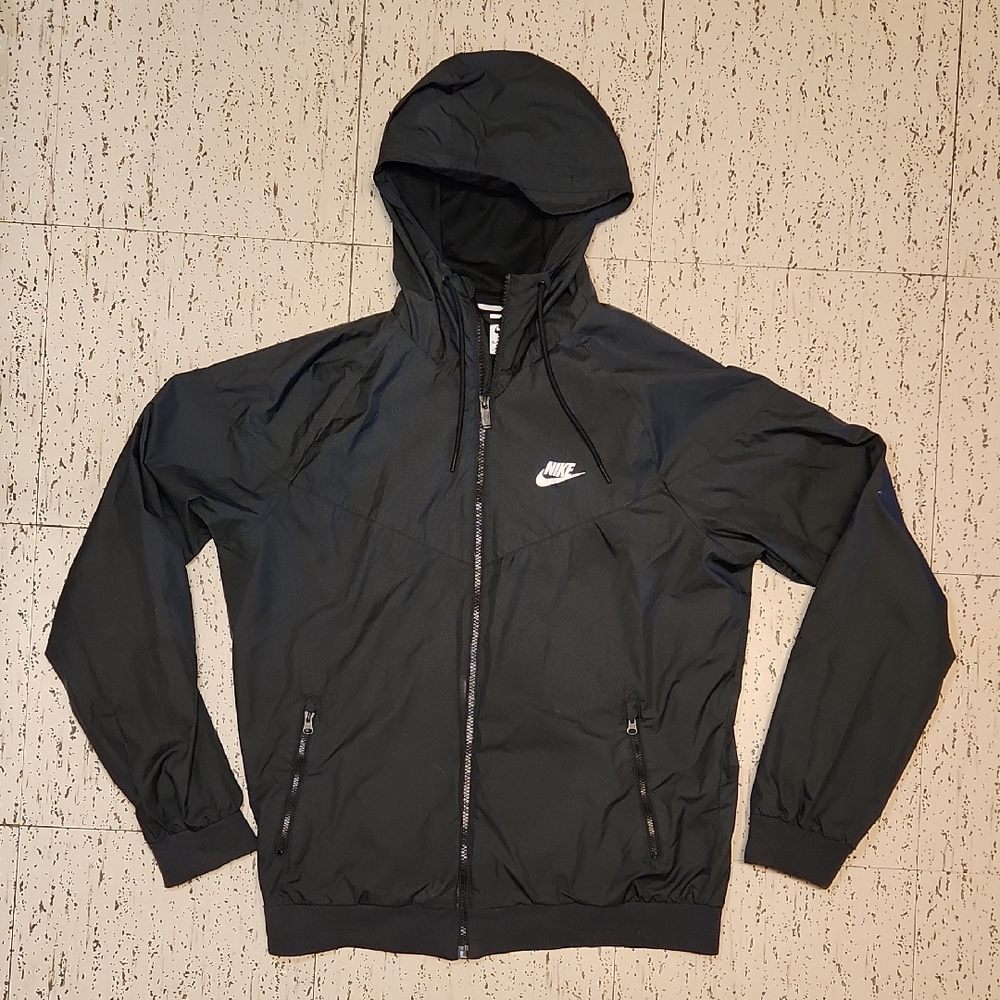 Nike Black & White Full Zip Windbreaker Jacket